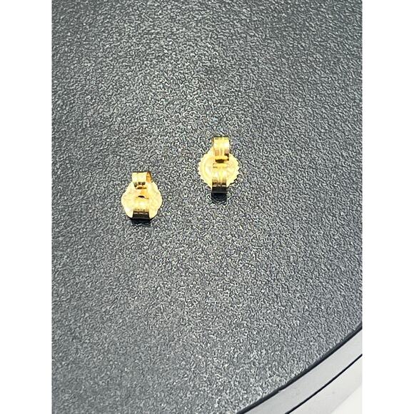 Yellow Gold 14K light Citrine Quartz 3mm Buttercup Flower Stud Earrings - Picture 6 of 12